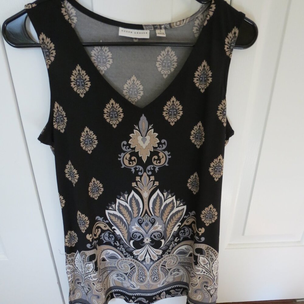 Susan Graver sleeveless v-neck swing/ tunic